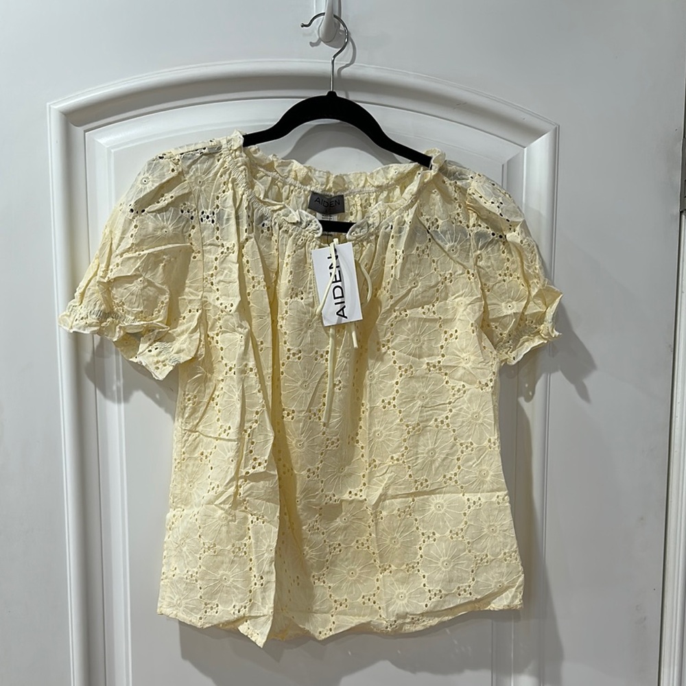 Aiden Yellow Ruffled Smocked Blouse